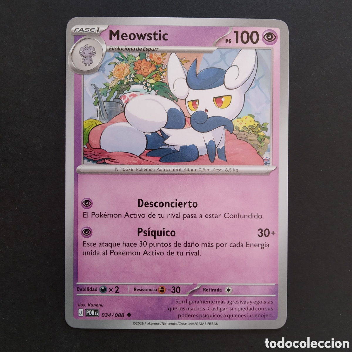 Trading cards: CARTA TCG - N&ordm; 034 - MEOWSTIC - EQUILIBRIO PERFECTO - POK&Eacute;MON - EN ESPA&Ntilde;OL