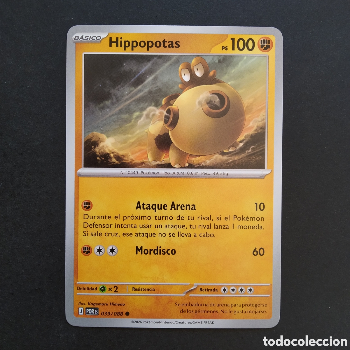 Trading cards: CARTA TCG - N&ordm; 039 - HIPPOPOTAS - EQUILIBRIO PERFECTO - POK&Eacute;MON - EN ESPA&Ntilde;OL