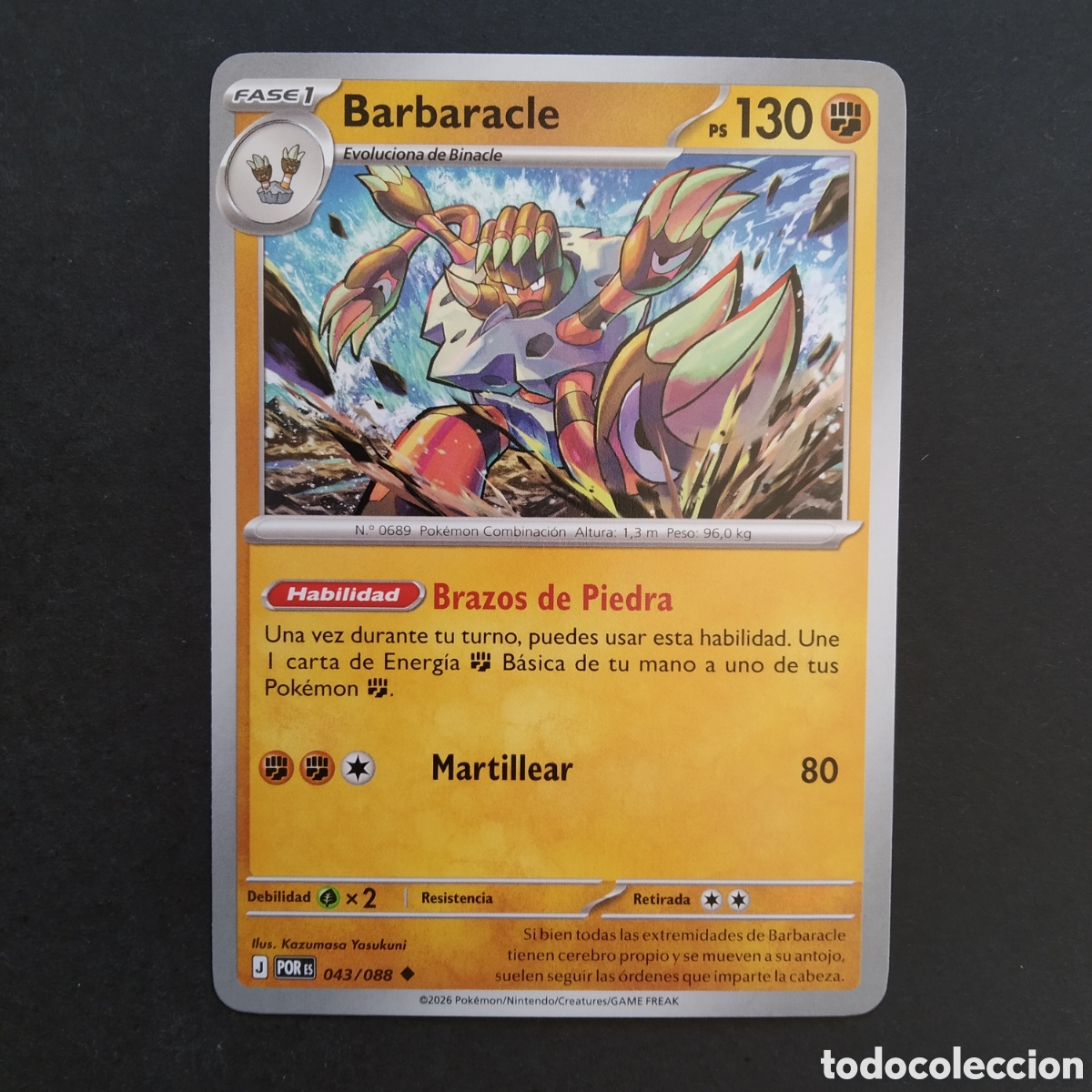 Trading cards: CARTA TCG - N&ordm; 043 - BARBARACLE - EQUILIBRIO PERFECTO - POK&Eacute;MON - EN ESPA&Ntilde;OL