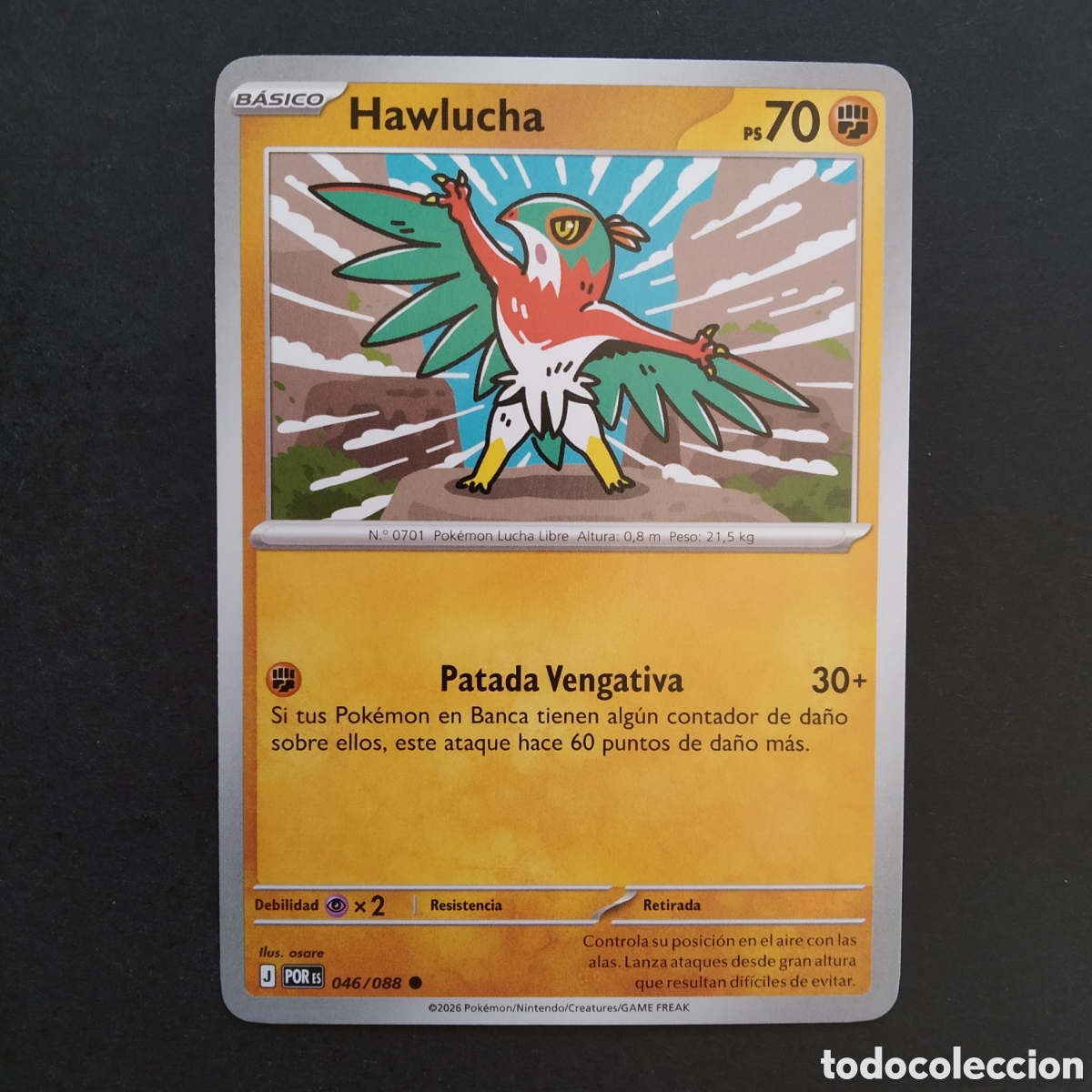 Trading cards: CARTA TCG - N&ordm; 046 - HAWLUCHA - EQUILIBRIO PERFECTO - POK&Eacute;MON - EN ESPA&Ntilde;OL