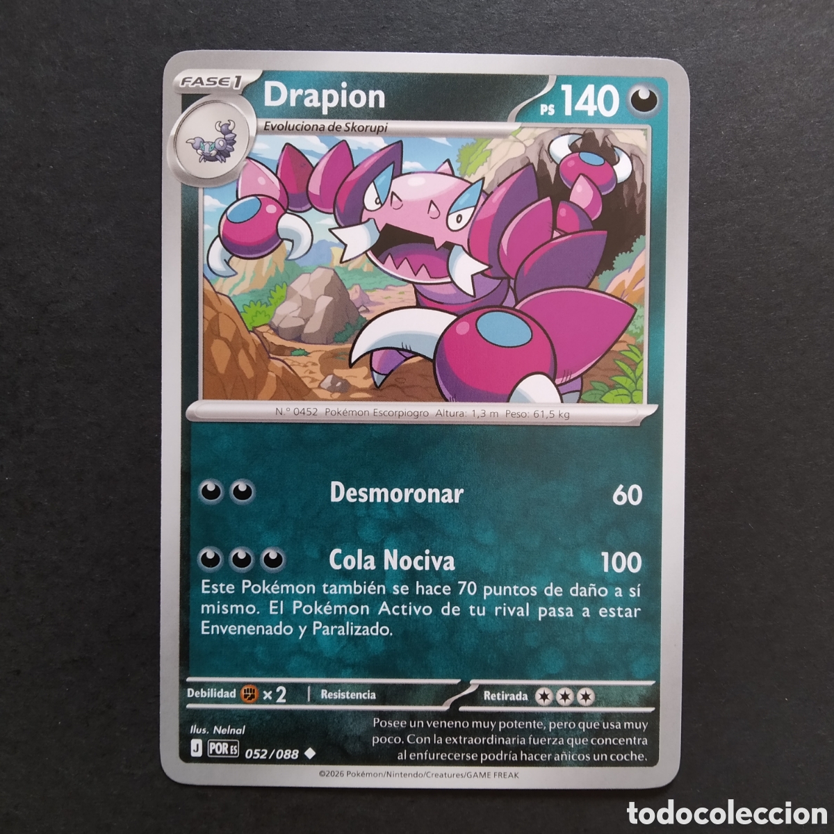 Trading cards: CARTA TCG - N&ordm; 052 - DRAPION - EQUILIBRIO PERFECTO - POK&Eacute;MON - EN ESPA&Ntilde;OL