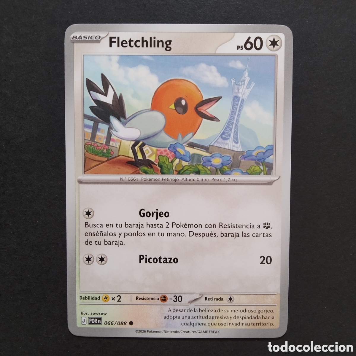 Trading Cards: CARTA TCG - N&ordm; 066 - FLETCHLING - EQUILIBRIO PERFECTO - POK&Eacute;MON - EN ESPA&Ntilde;OL