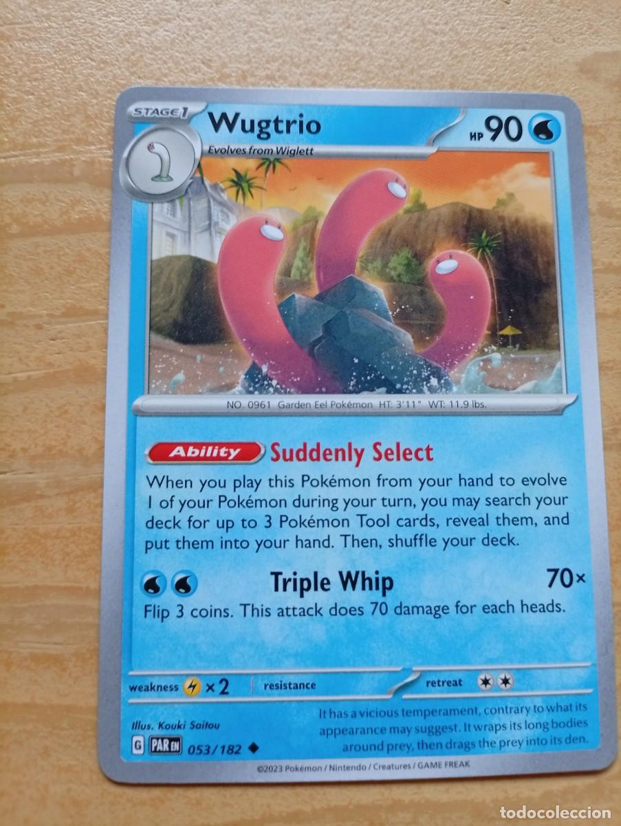 Trading cards: Carta de Pok&eacute;mon de Wugtrio, edici&oacute;n en ingl&eacute;s. - N&uacute;mero de carta: 053/182. - A&ntilde;o de publicaci&oacute;n: 2