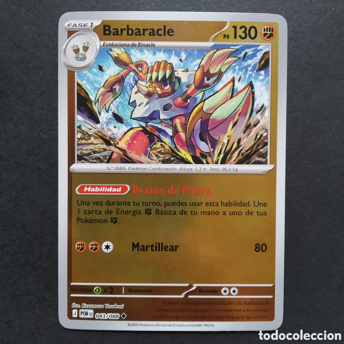 Trading cards: CARTA TCG - N&ordm; 043 - BARBARACLE (HOLOGRAFICA) - EQUILIBRIO PERFECTO - POK&Eacute;MON - EN ESPA&Ntilde;OL