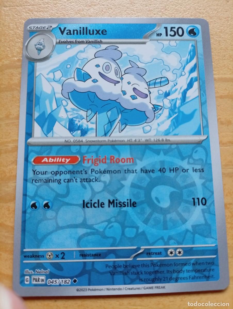 Trading cards: Carta Pok&eacute;mon de Vanilluxe en ingl&eacute;s, con acabado hologr&aacute;fico inverso. - Etapa 2. - HP: 150. - Habi