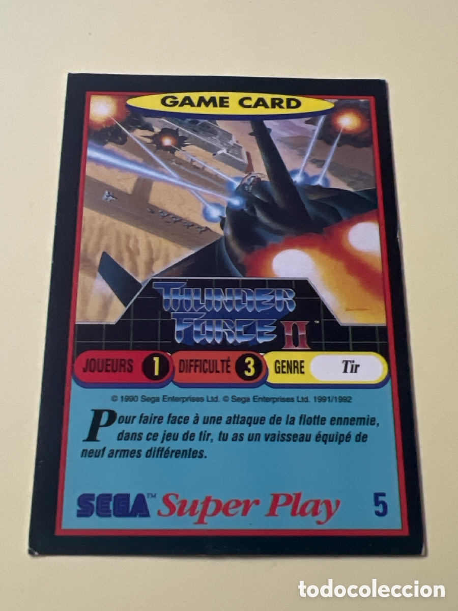 Trading cards: E1329. 1991 PANINI CROMO TRADING CARD VIDEOJUEGOS SEGA SUPER PLAY VIDEO GAMES 5 THUNDERFORCE II