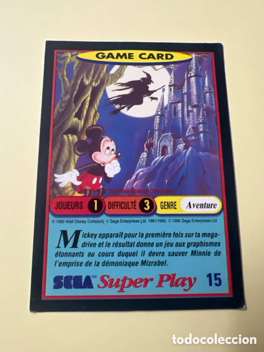 Trading cards: 1991 PANINI TRADING CARD VIDEOJUEGOS SEGA SUPER PLAY VIDEO GAMES 15 MICKEY MOUSE CASTLE ILLUSION