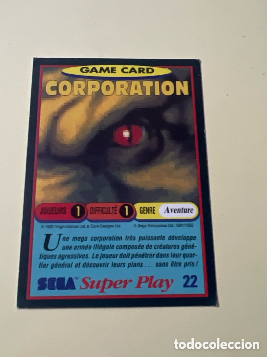 Trading cards: C5416. 1991 PANINI CROMO TRADING CARD VIDEOJUEGOS SEGA SUPER PLAY VIDEO GAMES 22 CORPORATION
