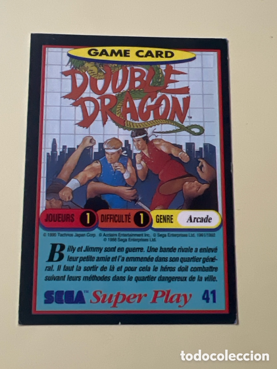 Trading cards: C5463. CROMO CARD NINTENDO SEGA 41 DOUBLE DRAGON SUPER PLAY 1990