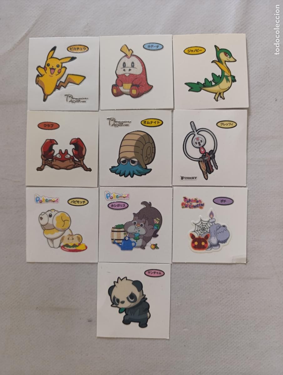 Trading cards: LOTE 10 POKEMON DAIICHI PAN - DECO CHARA BREAD STICKERS / SEAL - ORIGINAL JAPON (Bw)
