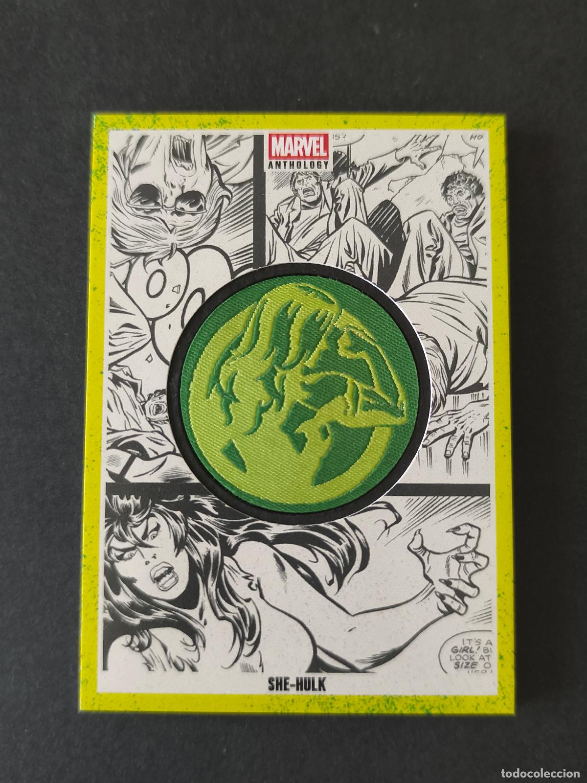 Trading cards: MEMORABILIA BADGE CARD SHE-HULK MARVEL ANTHOLOGY 2026 PANINI