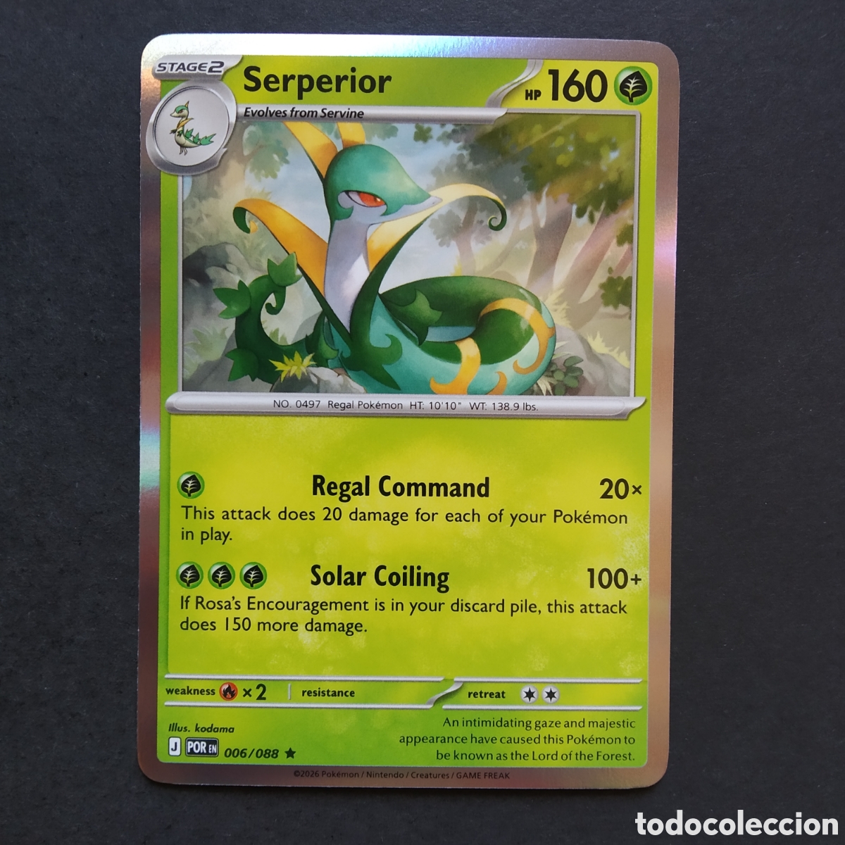 Trading cards: CARTA TCG - N&ordm; 006 - SERPERIOR (REVERSE HOLO) - PERFECT ORDER - POK&Eacute;MON - EN INGL&Eacute;S