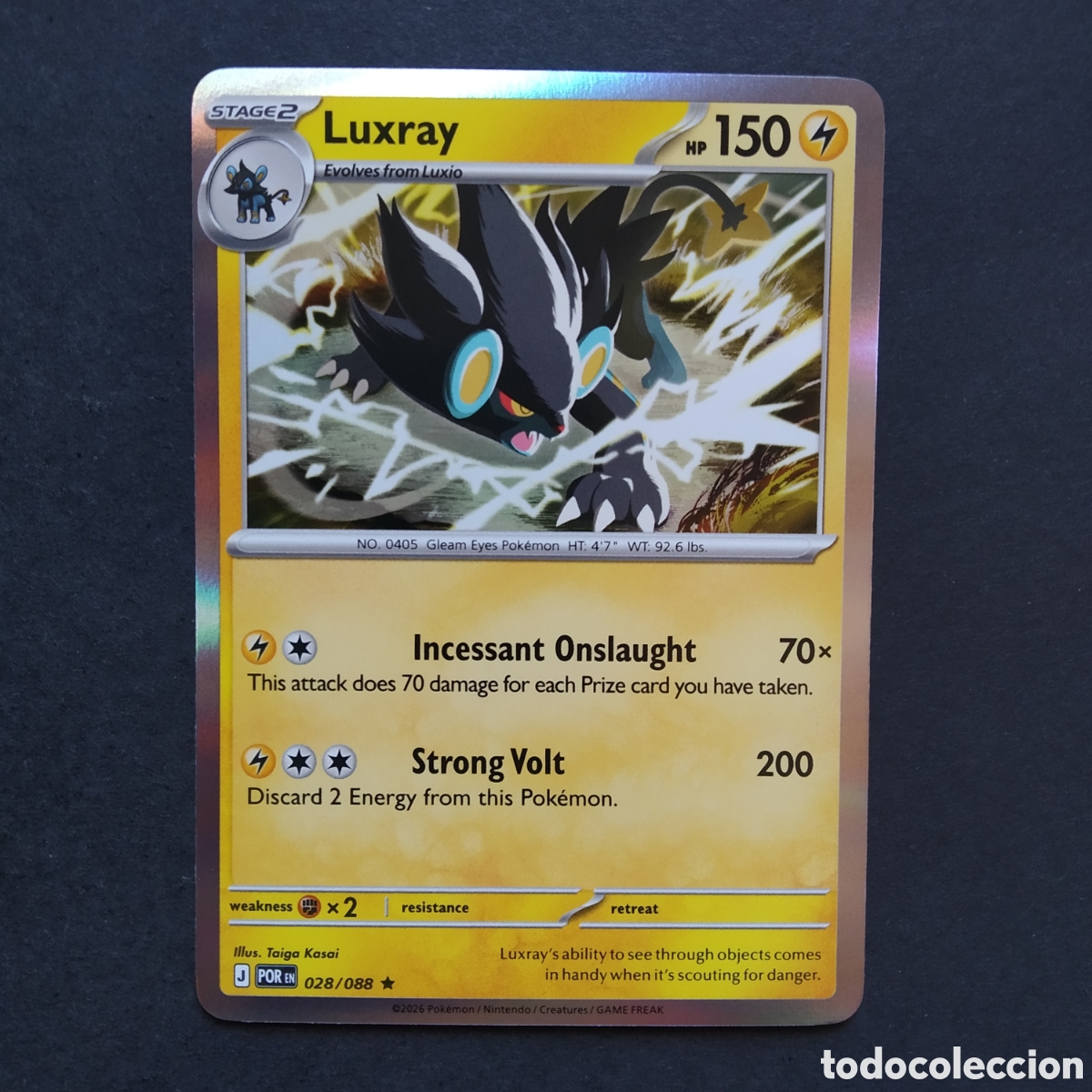 Trading cards: CARTA TCG - N&ordm; 028 - LUXRAY (REVERSE HOLO) - PERFECT ORDER - POK&Eacute;MON - EN INGL&Eacute;S
