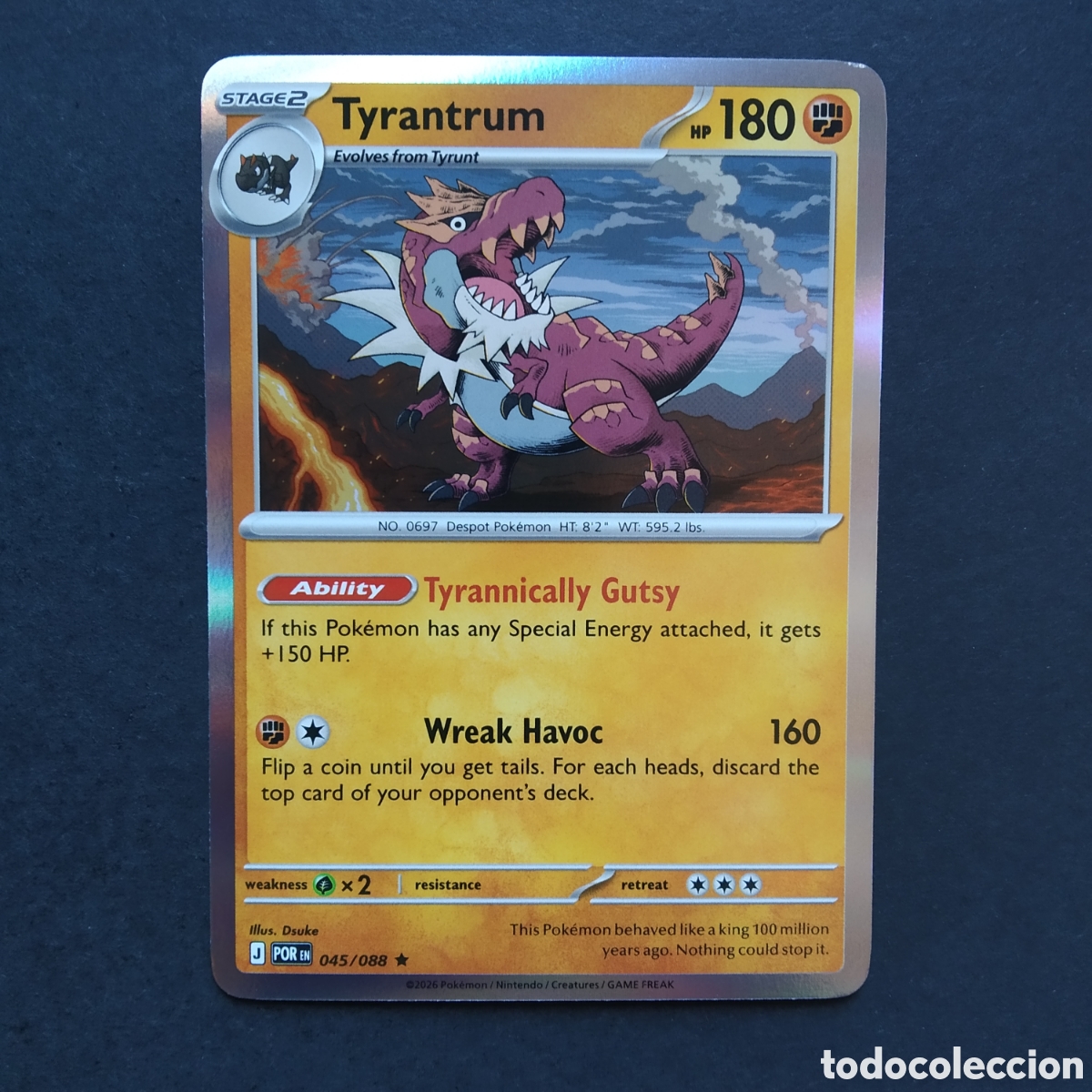 Trading cards: CARTA TCG - N&ordm; 045 - TYRANTRUM (REVERSE HOLO) - PERFECT ORDER - POK&Eacute;MON - EN INGL&Eacute;S