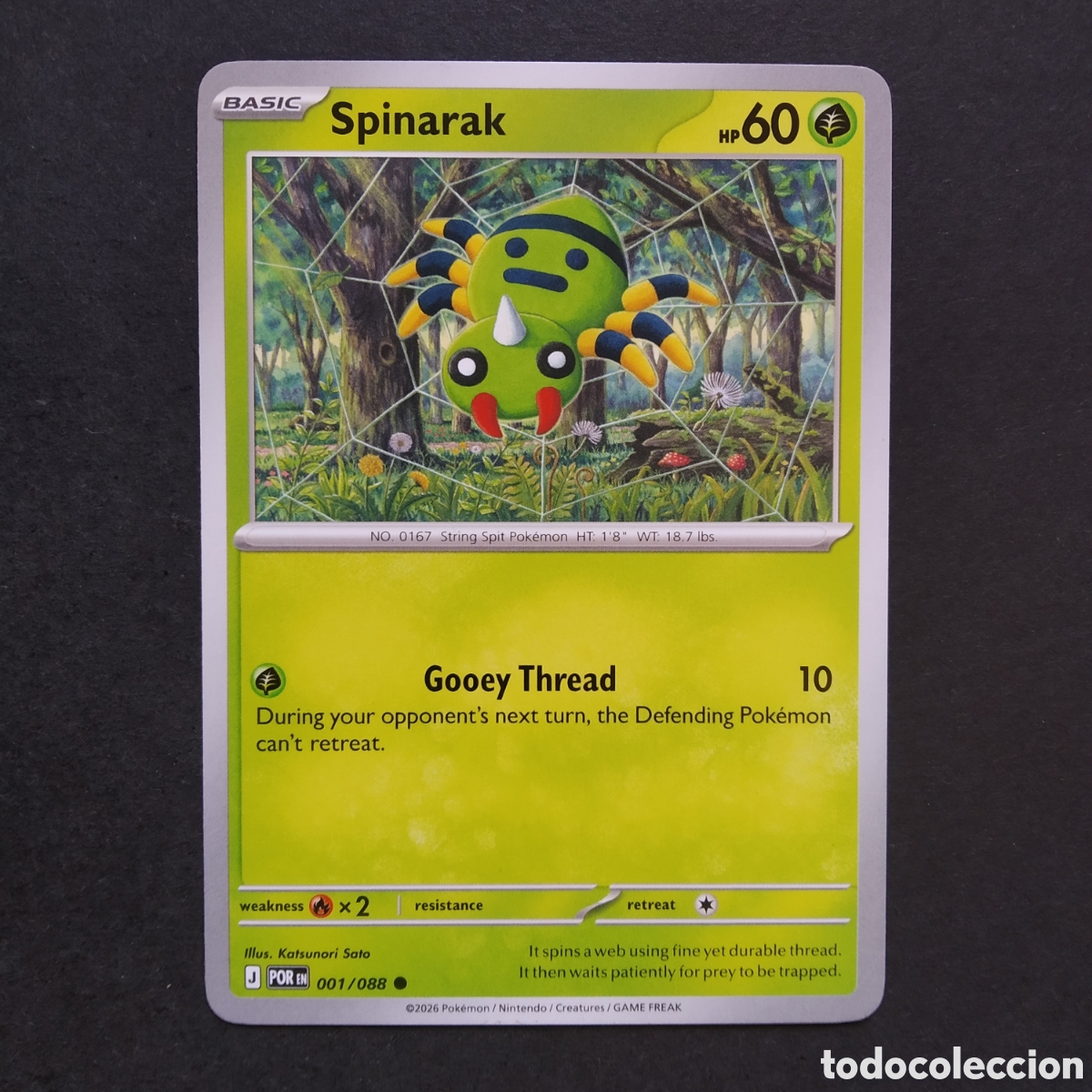 Trading cards: CARTA TCG - N&ordm; 001 - SPINARAK - PERFECT ORDER - POK&Eacute;MON - EN INGL&Eacute;S