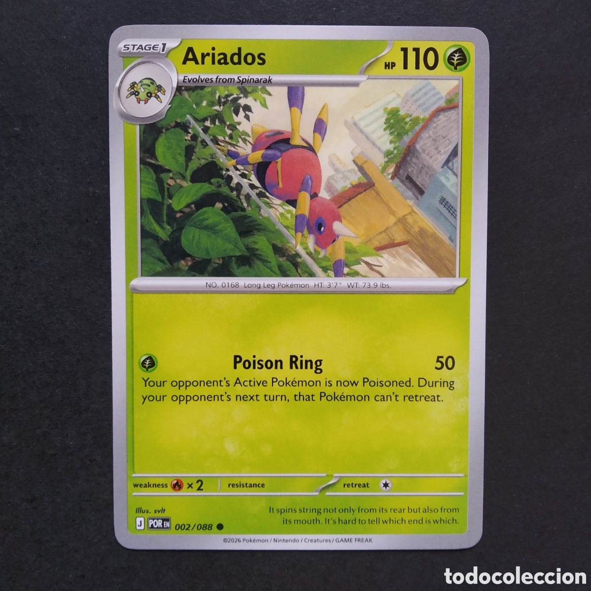 Trading cards: CARTA TCG - N&ordm; 002 - ARIADOS - PERFECT ORDER - POK&Eacute;MON - EN INGL&Eacute;S