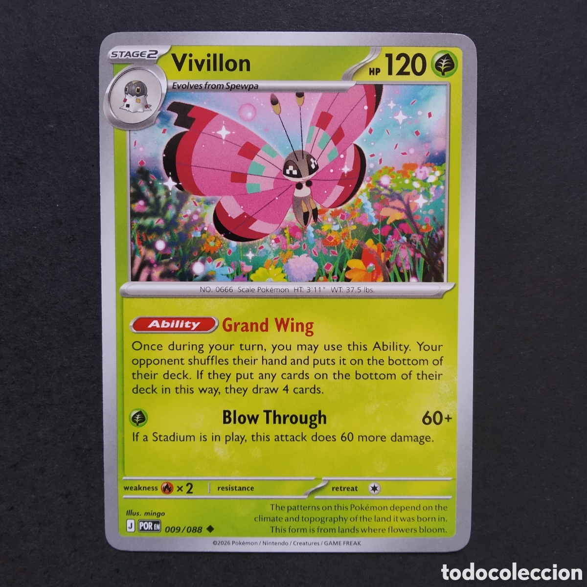 Trading cards: CARTA TCG - N&ordm; 009 - VIVILLON - PERFECT ORDER - POK&Eacute;MON - EN INGL&Eacute;S