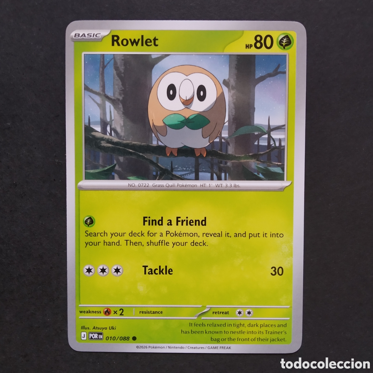 Trading cards: CARTA TCG - N&ordm; 010 - ROWLET - PERFECT ORDER - POK&Eacute;MON - EN INGL&Eacute;S
