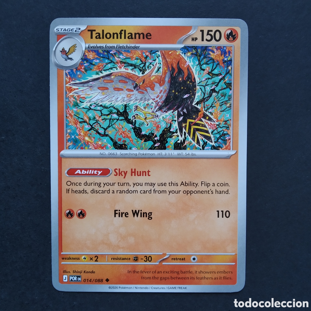 Trading cards: CARTA TCG - N&ordm; 014 - TALONFLAME - PERFECT ORDER - POK&Eacute;MON - EN INGL&Eacute;S