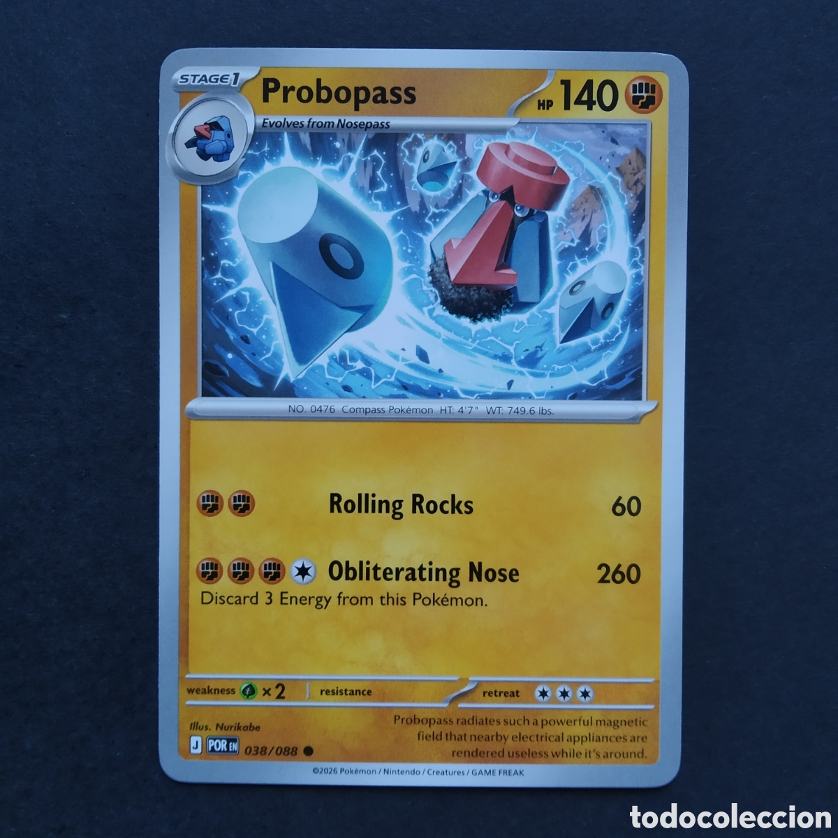Trading cards: CARTA TCG - N&ordm; 038 - PROBOPASS - PERFECT ORDER - POK&Eacute;MON - EN INGL&Eacute;S