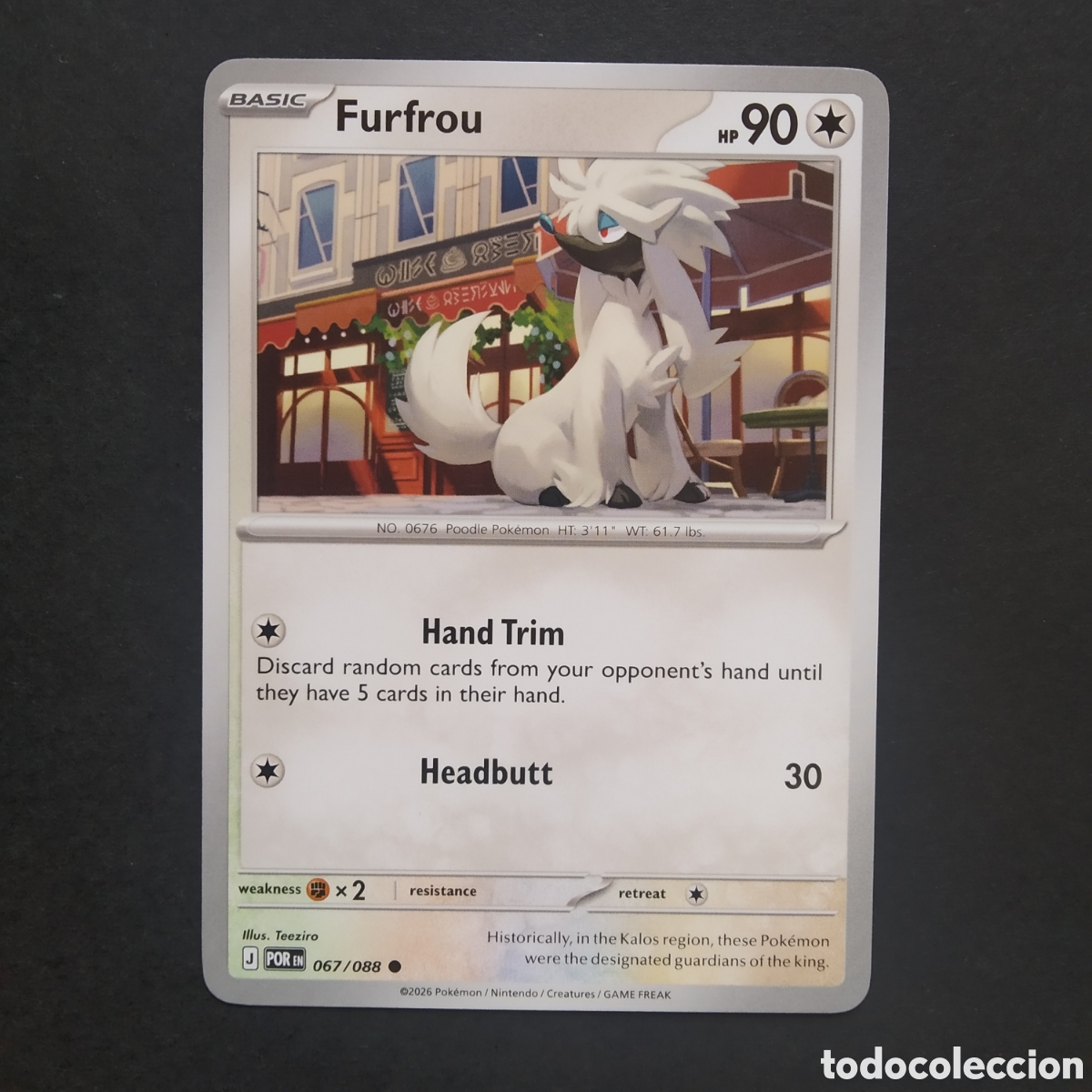 Trading cards: CARTA TCG - N&ordm; 067 - FURFROU - PERFECT ORDER - POK&Eacute;MON - EN INGL&Eacute;S