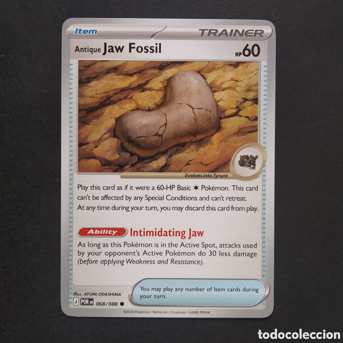 Trading cards: CARTA TCG - N&ordm; 068 - ANTIQUE JAW FOSSIL - PERFECT ORDER - POK&Eacute;MON - EN INGL&Eacute;S