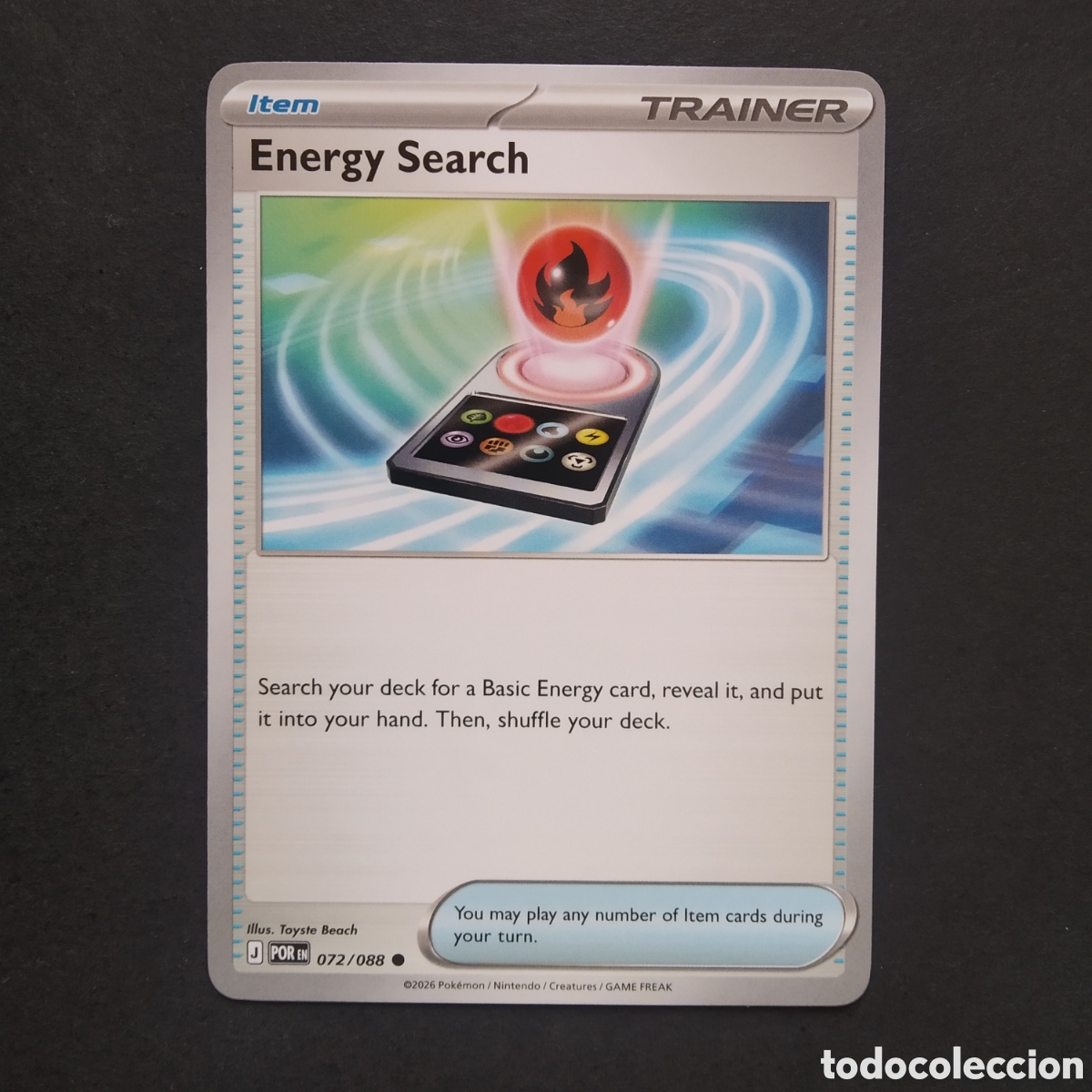 Trading cards: CARTA TCG - N&ordm; 072 - ENERGY SEARCH - PERFECT ORDER - POK&Eacute;MON - EN INGL&Eacute;S