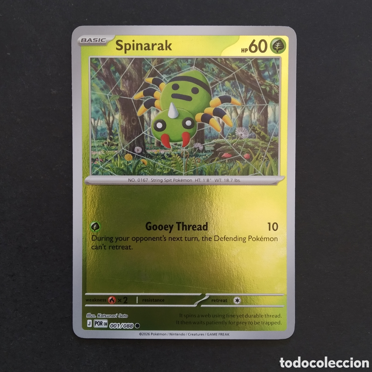 Figurine Collezionabili: CARTA TCG - N&ordm; 001 - SPINARAK (HOLOGR&Aacute;FICA) - PERFECT ORDER - POK&Eacute;MON - EN INGL&Eacute;S