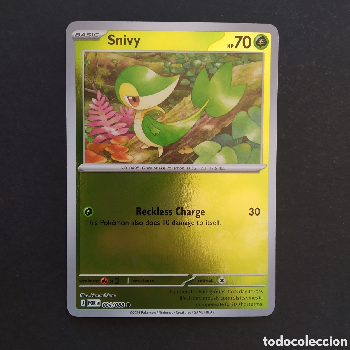 Trading cards: CARTA TCG - N&ordm; 004 - SNIVY (HOLOGR&Aacute;FICA) - PERFECT ORDER - POK&Eacute;MON - EN INGL&Eacute;S