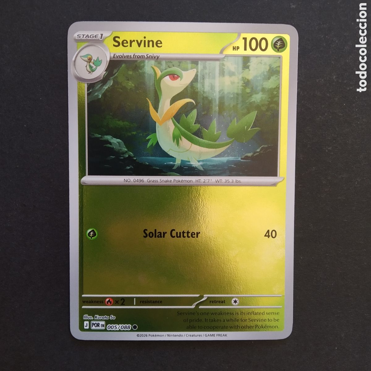 Trading cards: CARTA TCG - N&ordm; 005 - SERVINE (HOLOGR&Aacute;FICA) - PERFECT ORDER - POK&Eacute;MON - EN INGL&Eacute;S