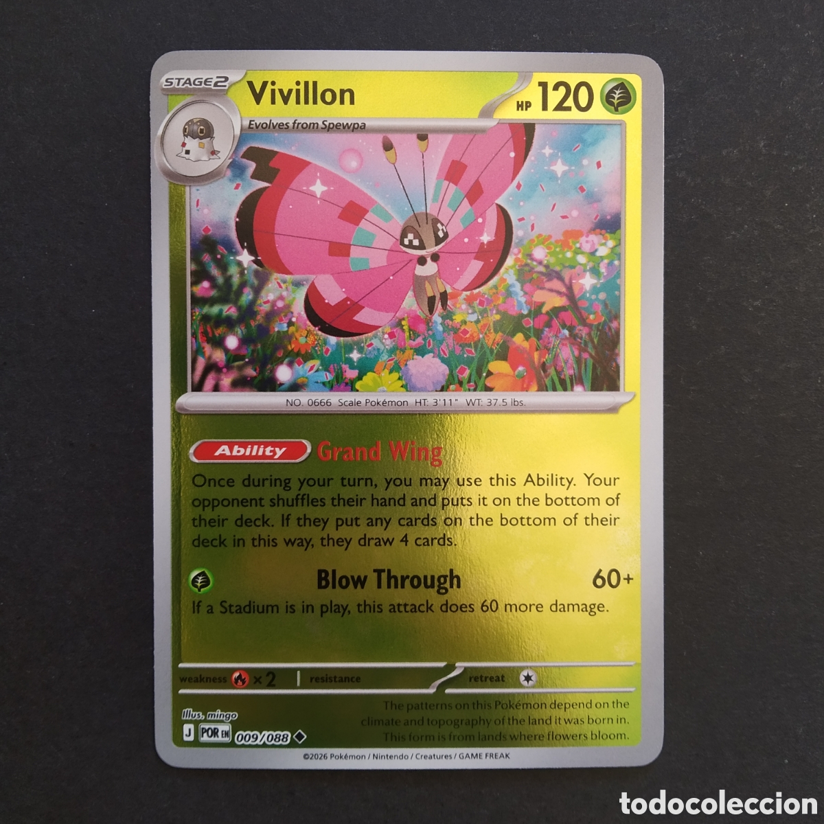 Trading cards: CARTA TCG - N&ordm; 009 - VIVILLON (HOLOGR&Aacute;FICA) - PERFECT ORDER - POK&Eacute;MON - EN INGL&Eacute;S
