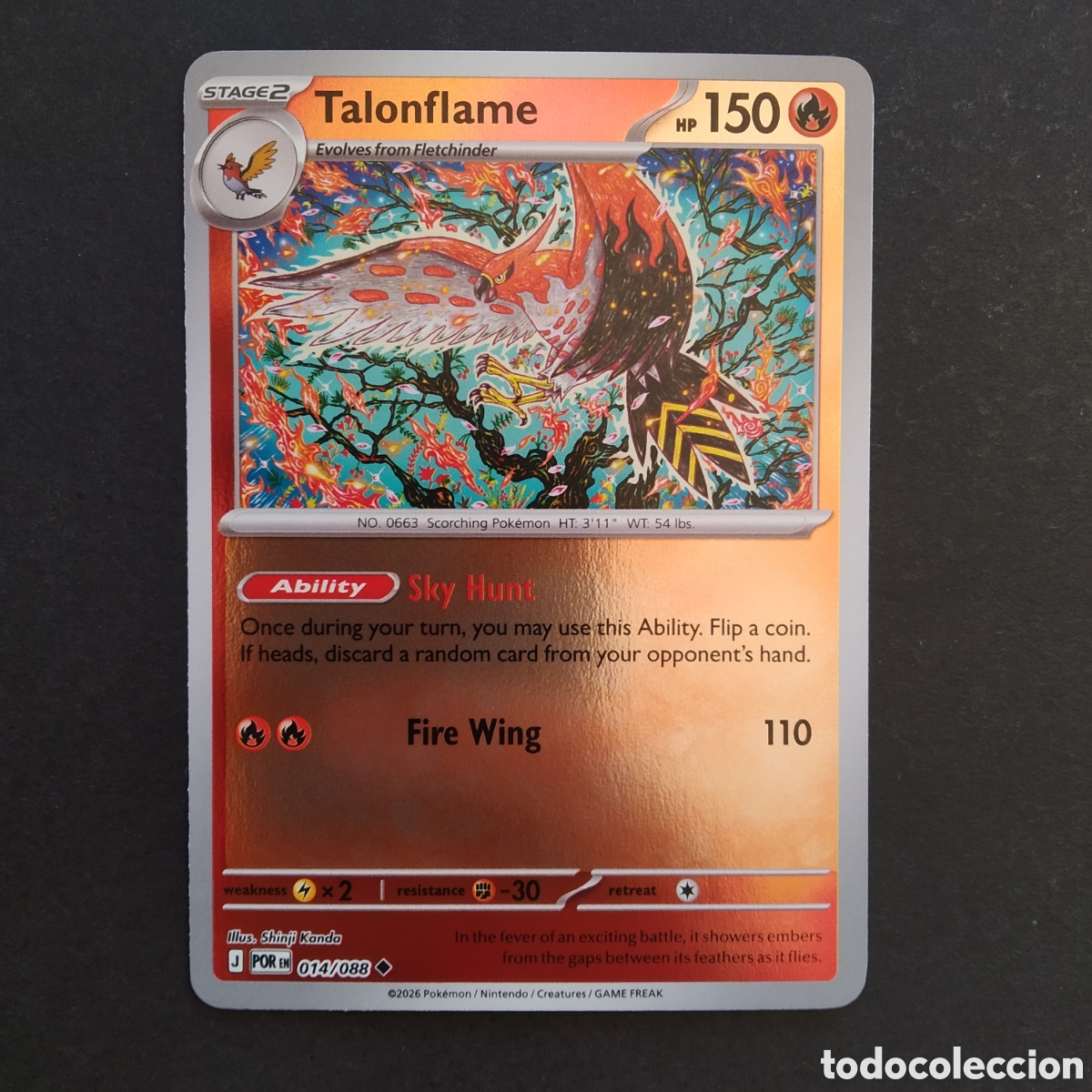 Trading cards: CARTA TCG - N&ordm; 014 - TALONFLAME (HOLOGR&Aacute;FICA) - PERFECT ORDER - POK&Eacute;MON - EN INGL&Eacute;S