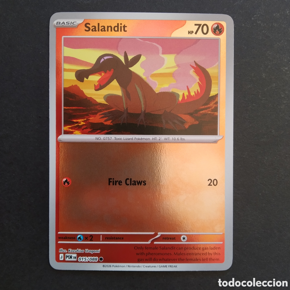 Trading cards: CARTA TCG - N&ordm; 015 - SALANDIT (HOLOGR&Aacute;FICA) - PERFECT ORDER - POK&Eacute;MON - EN INGL&Eacute;S