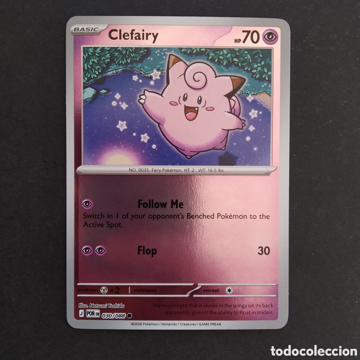 Trading Cards: CARTA TCG - N&ordm; 030 - CLEFAIRY (HOLOGR&Aacute;FICA) - PERFECT ORDER - POK&Eacute;MON - EN INGL&Eacute;S