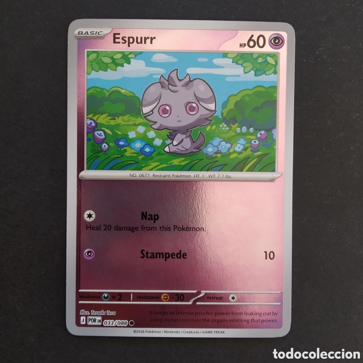 Trading Cards: CARTA TCG - N&ordm; 033 - ESPURR (HOLOGR&Aacute;FICA) - PERFECT ORDER - POK&Eacute;MON - EN INGL&Eacute;S