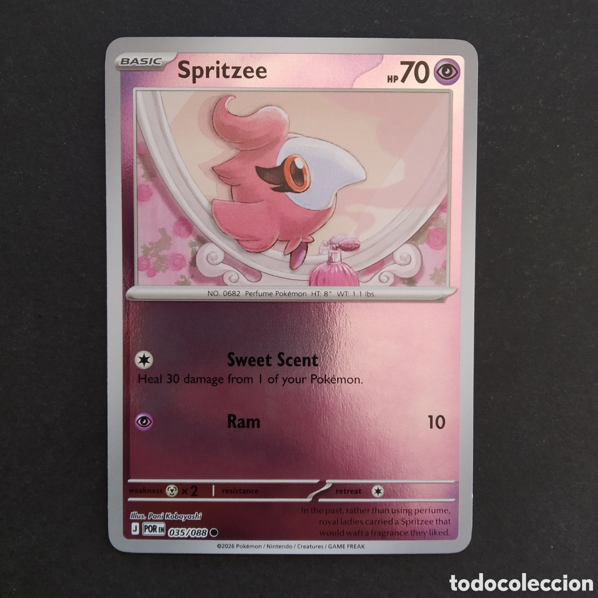 Trading Cards: CARTA TCG - N&ordm; 035 - SPRITZEE (HOLOGR&Aacute;FICA) - PERFECT ORDER - POK&Eacute;MON - EN INGL&Eacute;S