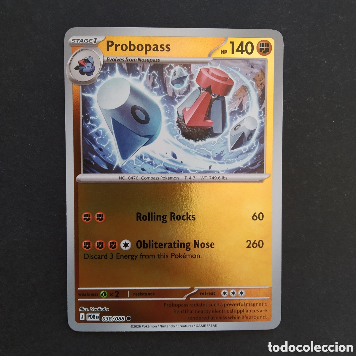 Trading cards: CARTA TCG - N&ordm; 038 - PROBOPASS (HOLOGR&Aacute;FICA) - PERFECT ORDER - POK&Eacute;MON - EN INGL&Eacute;S