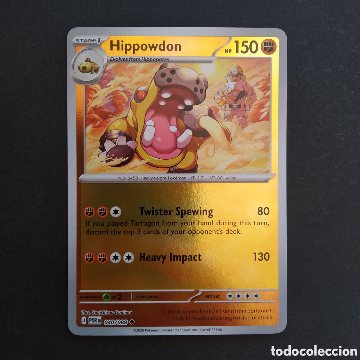 Trading cards: CARTA TCG - N&ordm; 040 - HIPPOWDON (HOLOGR&Aacute;FICA) - PERFECT ORDER - POK&Eacute;MON - EN INGL&Eacute;S
