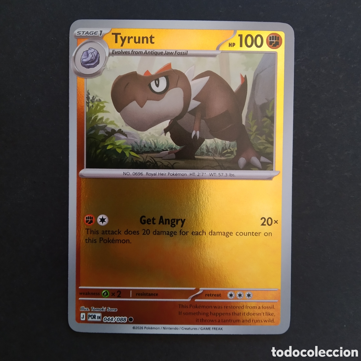 Trading cards: CARTA TCG - N&ordm; 044 - TYRUNT (HOLOGR&Aacute;FICA) - PERFECT ORDER - POK&Eacute;MON - EN INGL&Eacute;S