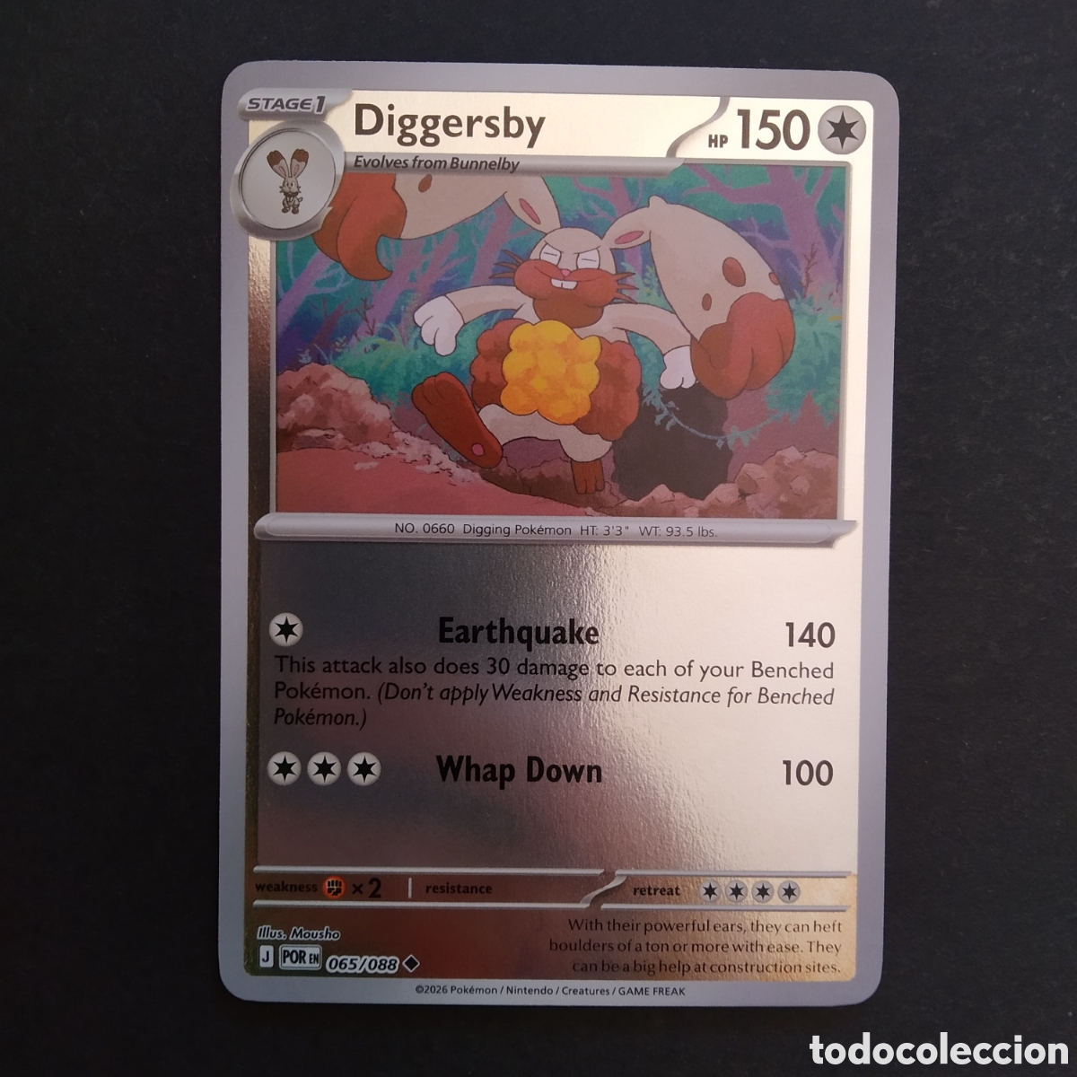 Trading cards: CARTA TCG - N&ordm; 065 - DIGGERSBY (HOLOGR&Aacute;FICA) - PERFECT ORDER - POK&Eacute;MON - EN INGL&Eacute;S