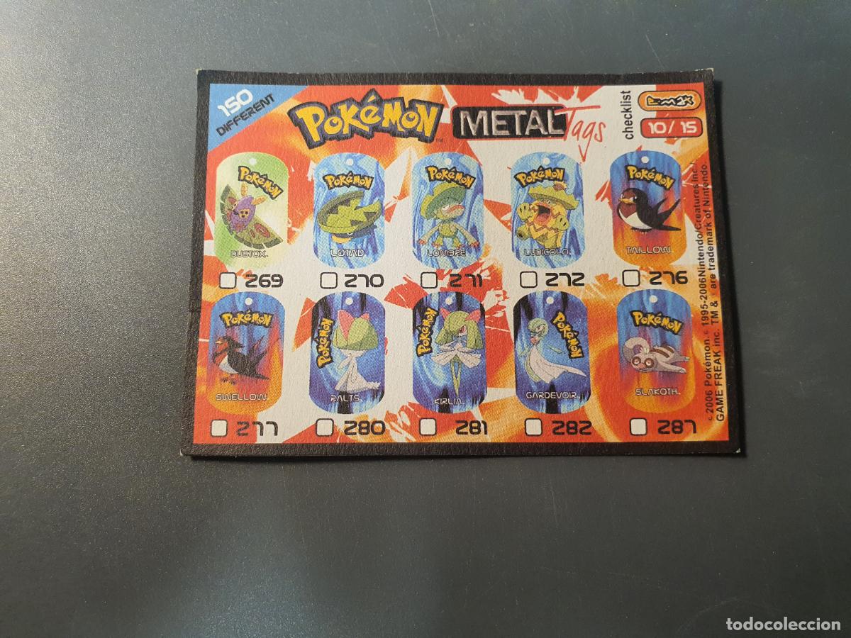 Trading cards: CROMO TARJETA EMAX - POKEMON METAL TAGS -- A&Ntilde;O 2006 -