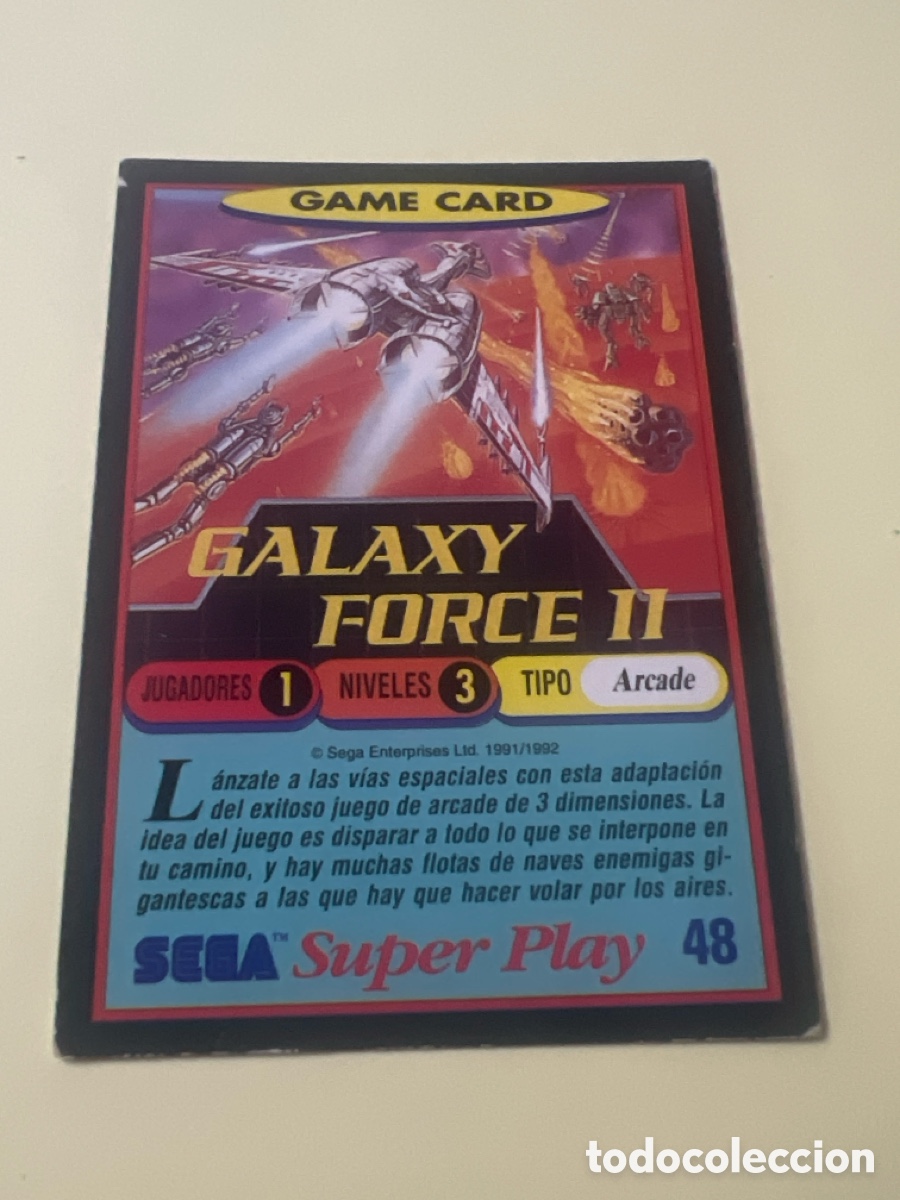 Trading cards: C2251. 1991 PANINI CROMO TRADING CARD VIDEOJUEGOS SEGA SUPER PLAY VIDEO GAMES 48 GALAXY FORCE II