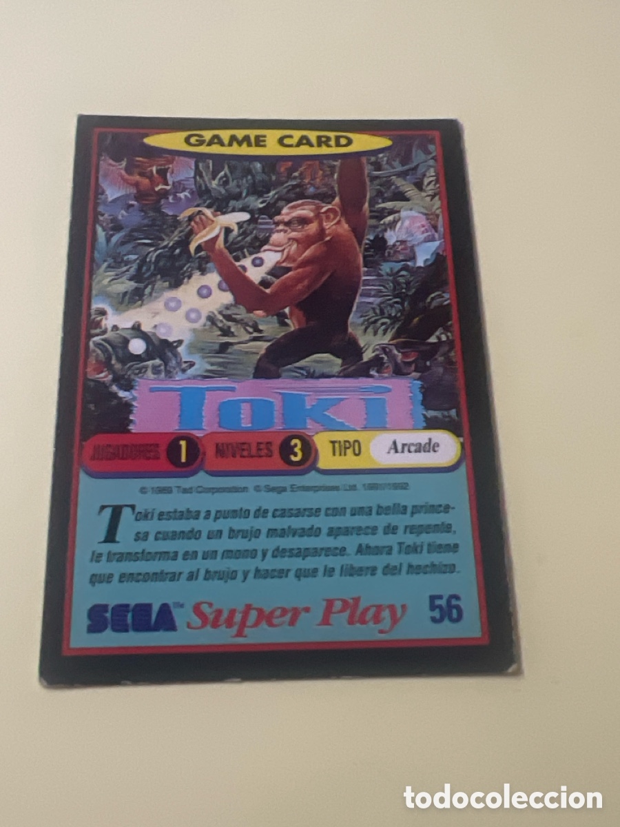 Trading cards: C2261. 1991 CROMO TRADING CARD VIDEOJUEGOS SEGA SUPER PLAY VIDEO GAMES 56 TOKI