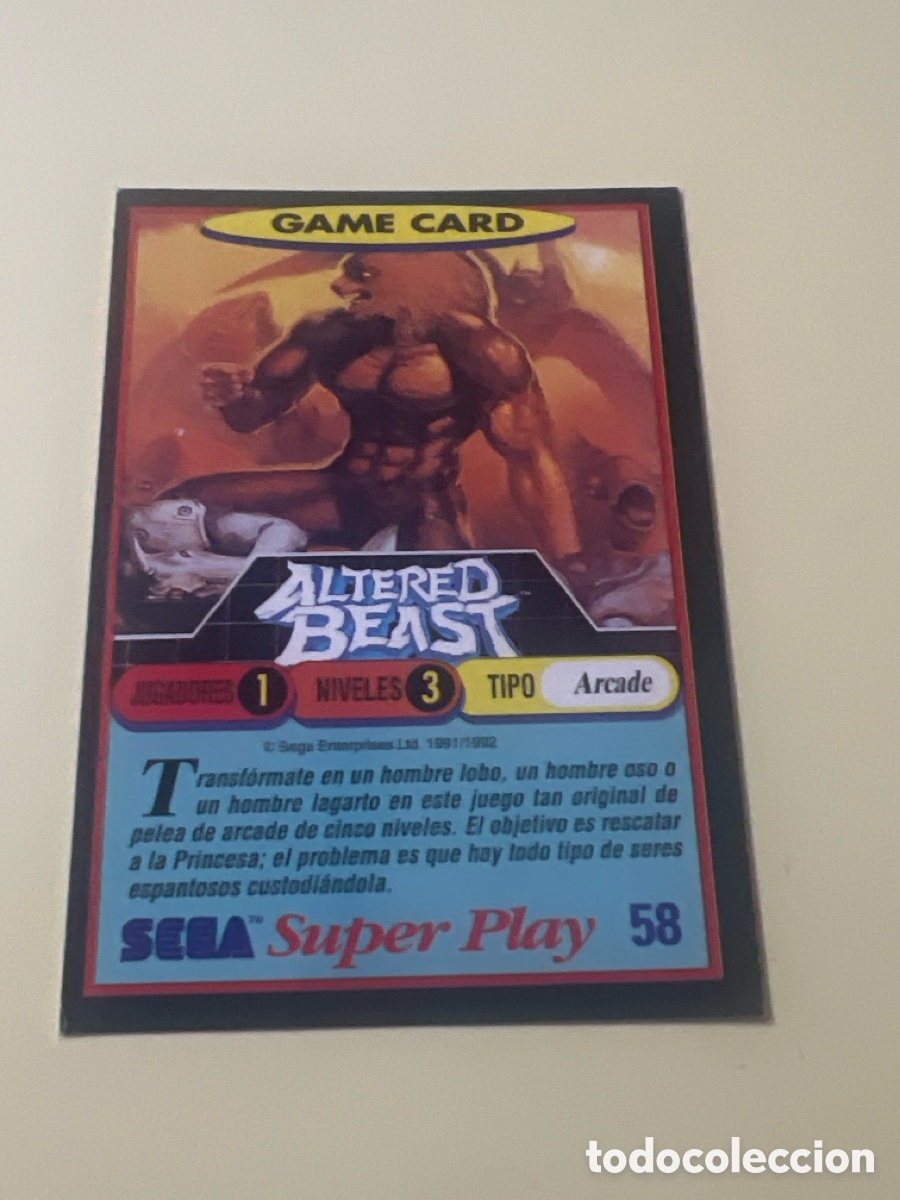 Trading cards: C2262. TRADING CARD ALTERED BEAST 58 SEGA