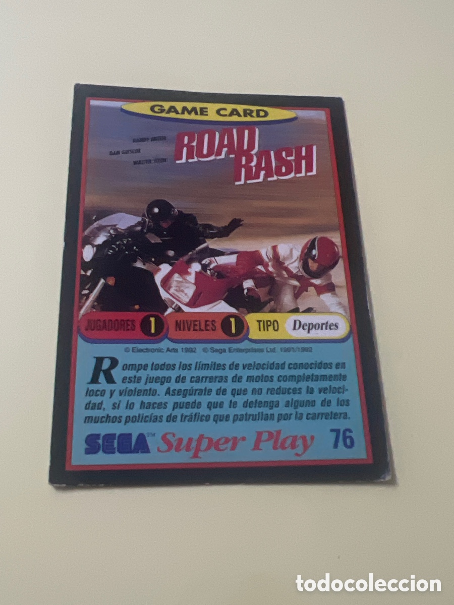 Trading cards: C2281. 1991 CROMO PANINI TRADING CARD VIDEOJUEGOS SEGA SUPER PLAY VIDEO GAMES 76 ROAD RASH