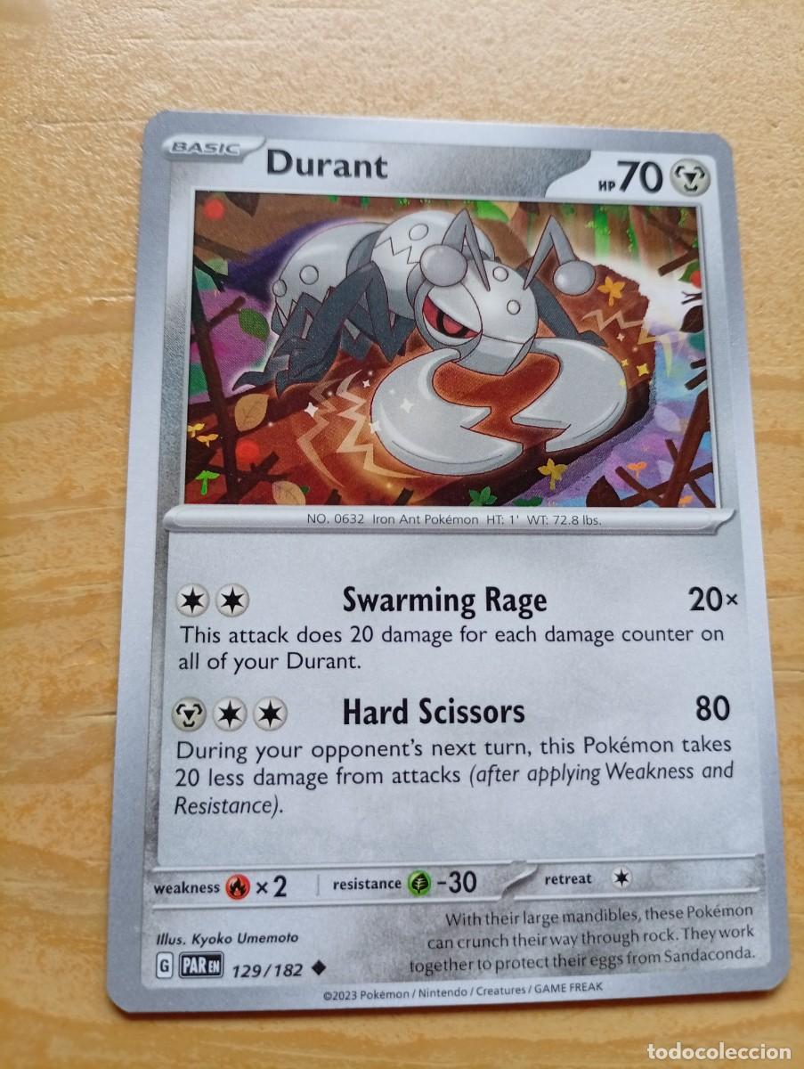 Trading cards: Carta Pok&eacute;mon de Durant, edici&oacute;n en ingl&eacute;s del a&ntilde;o 2023. - N&uacute;mero de carta: 129/182. - Tipo: B&aacute;sico