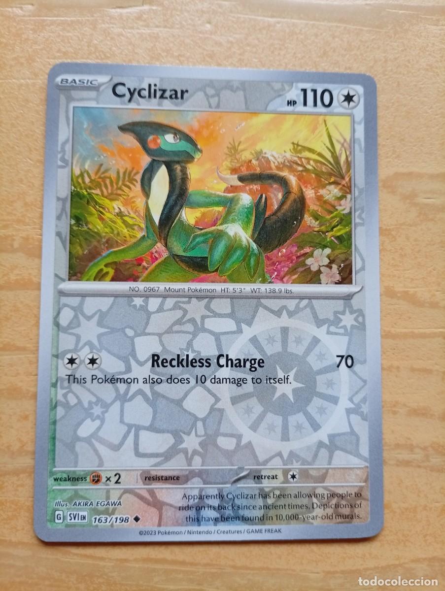 Trading Cards: Carta de Pok&eacute;mon de Cyclizar, edici&oacute;n en ingl&eacute;s. 2023 - N&uacute;mero de carta: 163/198.Holo inverso