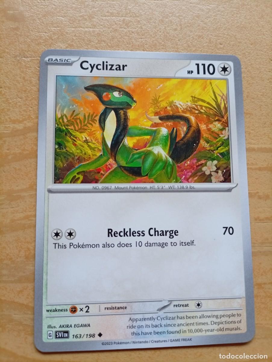 Cartes &agrave; &Eacute;changer: Carta Pok&eacute;mon de Cyclizar, edici&oacute;n en ingl&eacute;s. - N&uacute;mero de carta: 163/198. - A&ntilde;o de publicaci&oacute;n: 202