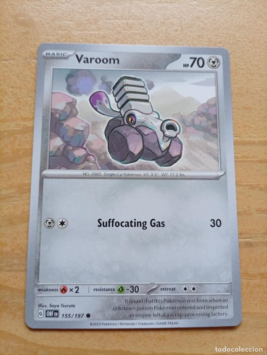 Trading cards: Carta Pok&eacute;mon de Varoom, n&uacute;mero 155/197, del a&ntilde;o 2023.。 - Idioma: Ingl&eacute;s. - Tipo: B&aacute;sico. - HP: 70.