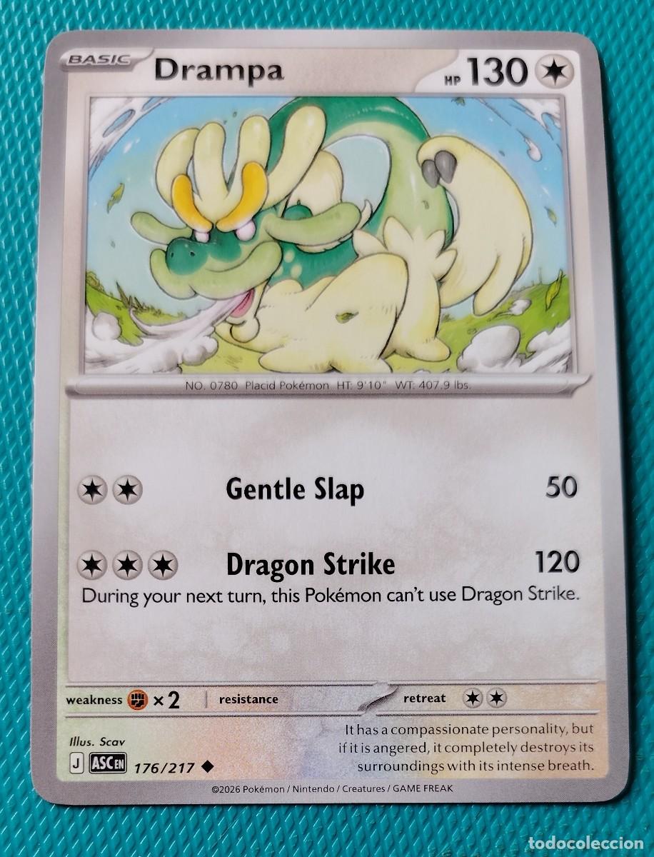 Trading cards: CARTA POKEMON EN INGLES - DRAMPA 176 / 217 - BASICO - POCO COMUN - ORIGINAL - NUEVA MD MINT